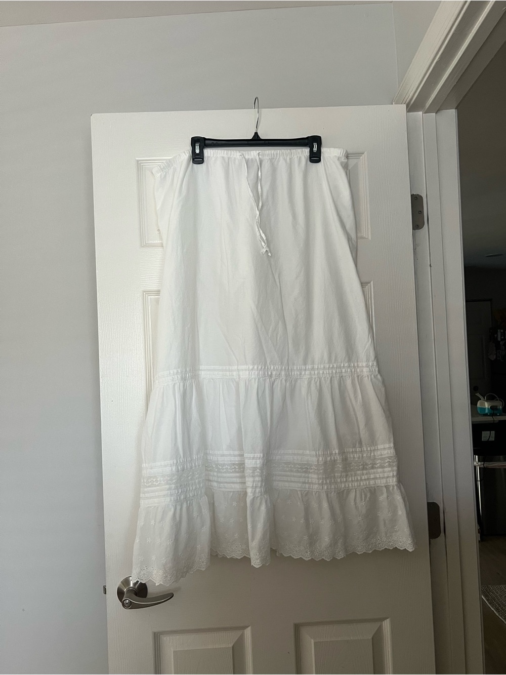 GAP White Maxi Skirt with Eyelet Trim